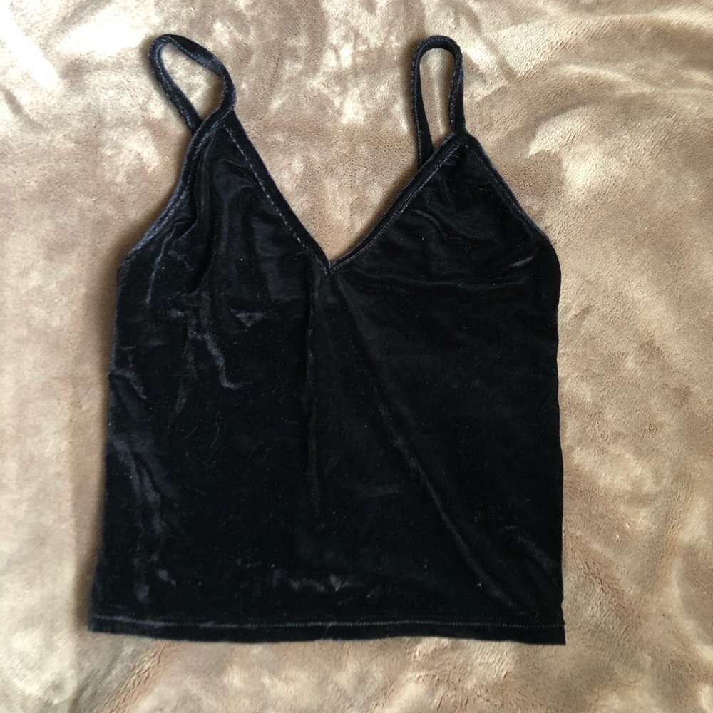 Brandy Melville velour cropped top